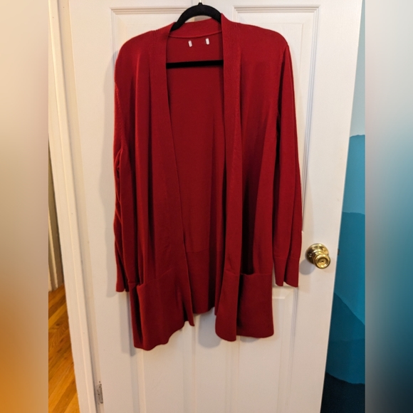 croft & barrow Sweaters - Croft & Barrow red cardigan with pockets, size 3X